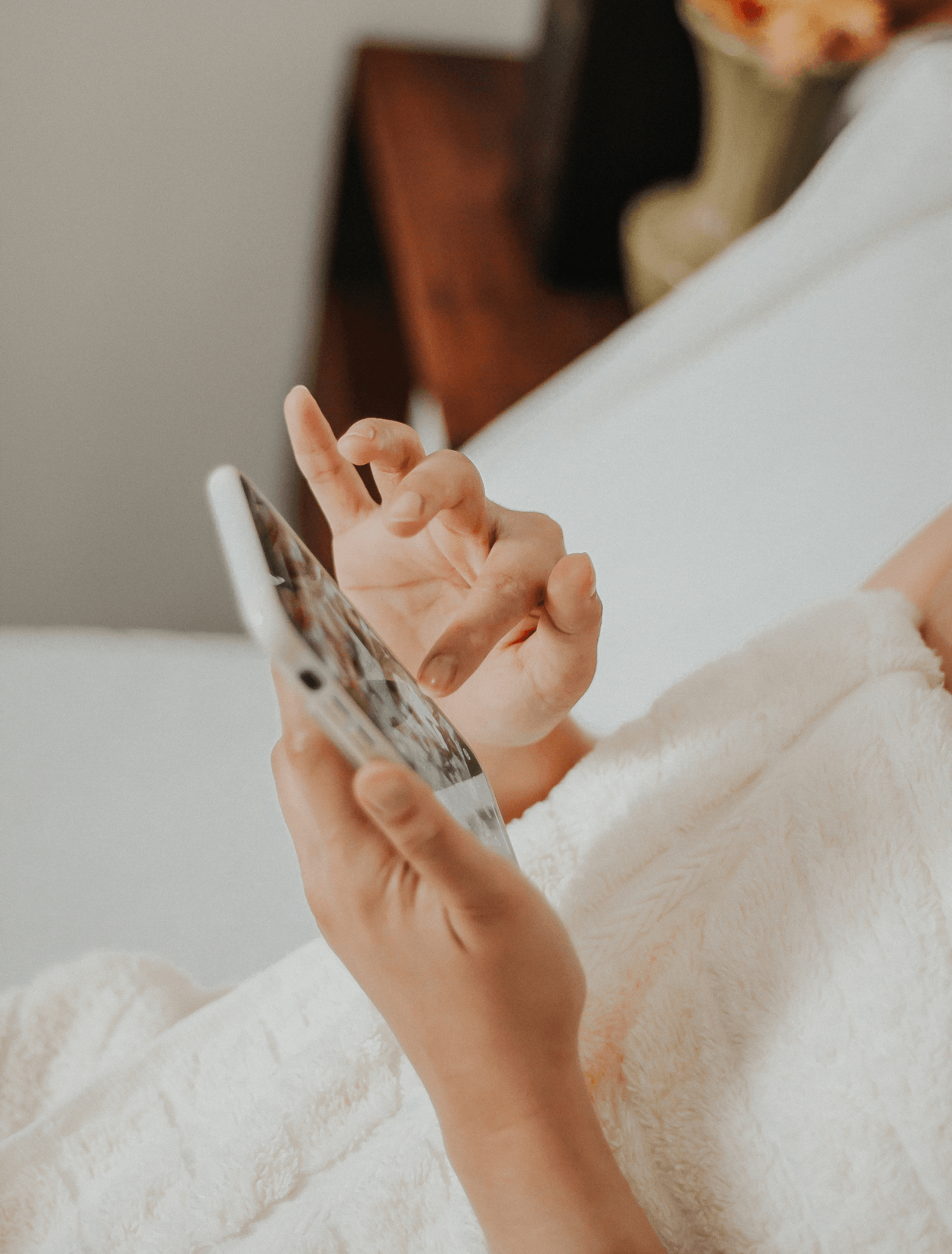 someone scrolling on their phone